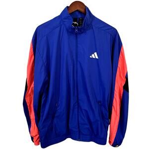 Adidas Street Active Windbreaker Blue Pink Colorblock Jacket M
